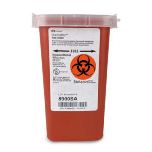8900SA - 1 QT Red Sharps Container W/Vertical Entry