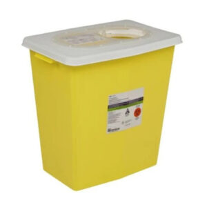 8934 - 12 GAL Yellow Sharps Container - With Rotor-Split Lid