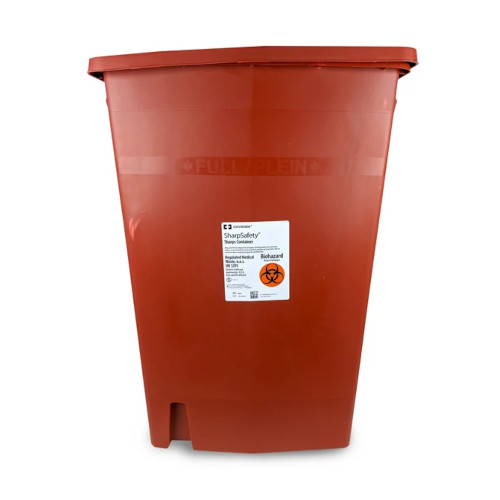 8938 - 18 GAL Red Sharps Container W/Slide Lid