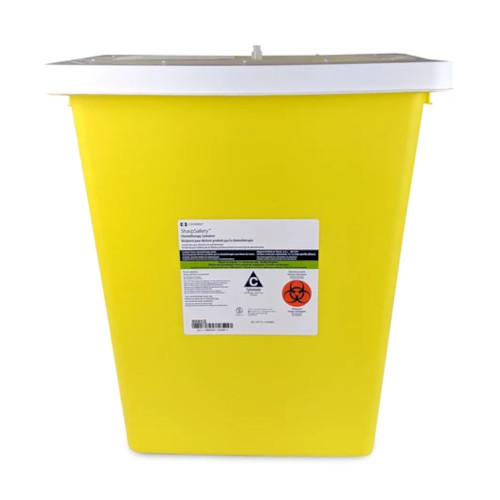 8985 - 8 GAL Yellow Sharps Container - W/Rotor-Split Lid